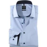 Olymp Businesshemd "Luxor modern fit", Herren, Gr. 44, N-Gr, blau (hellblau), Web, Obermaterial: 100% Baumwolle, modern fit, Hemden Businesshemd, Topseller