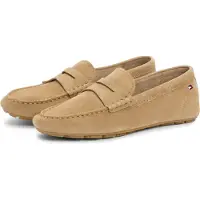 Tommy Hilfiger Suede Driver Loafer Damenschuhe Mokassin Beige Freizeit