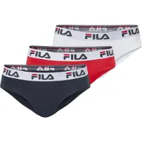 FILA Slip "WOMAN BRIEF", Damen, Gr. S, bunt (weiß, navy, rot), Obermaterial: 95% Baumwolle, 5% Elasthan, körpernah, Unterhosen Slip, mit elastischem Logobund