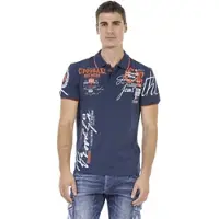 Cipo & Baxx Poloshirt , Herren, Gr. S (44/46), blau (marine), Single Jersey, Obermaterial: 95% Baumwolle, 5% Elasthan, bedruckt, slim fit, Rundhals, Rippbündchen, Shirts Poloshirt, mit markantem Print