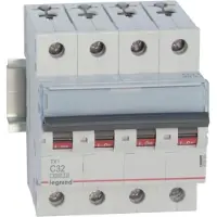 Vanpee & Westerberg 403565 TX3 Leitungsschutzschalter C-Charakteristik, 32A, 4-polig, 6kA, 400VAC, 4TE