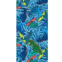 Egeria Strandtuch "T-Rex", bunt (blau), B:75cm L:150cm, Velours, Baumwolle, Handtücher, Strandtuch, 75x150 cm, Velours