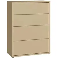 Forte ALICE SPRINGS Kommode 70 80, modern-minimalistisch, 4 Schubladen, Wohn-/Schlafzimmer, Holzwerkstoff, Buttergelb, 74,5 cm breit x 99,1 cm hoch x 34,9 cm tief