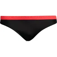 Superdry für Damen. W3010386A Bikinihöschen klassisch elastisch schwarz (S), Strandbekleidung, Recyceltes Polyester, Nachhaltig