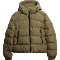 Superdry für Damen. W5011996A Stanton Steppjacke mit Kapuze grün (M), Lässig, Polyester