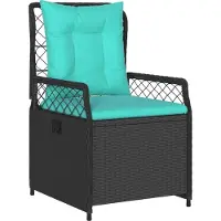 vidaXL Liegende Gartenstühle 2 Stk. Schwarz Poly Rattan