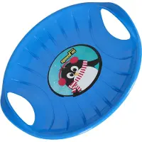 KOTARBAU Rutschteller 60 cm Popo Rutscher mit Griffen Schlitten für Kinder & Erwachsene Bob Schlitten Kinderschlitten Kunststoff Blau