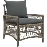 vidaXL Gartenstuhl Grau Poly-Rattan