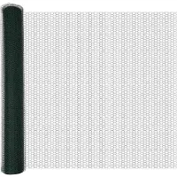 vidaXL Bodenmontierter Sechseckzaun 25 x 1,4 m PVC-beschichteter Stahl