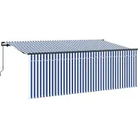 vidaXL Ausziehbare Markise Blau 350 x 200 cm Stoff
