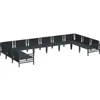vidaXL Gartensofa-set 10 stk. Schwarz Stahl