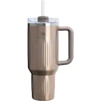 Stanley Quencher H2.O Fluted Tumbler Edelstahlbecher mit Strohhalm groß Pale Gold Shine 1 St.