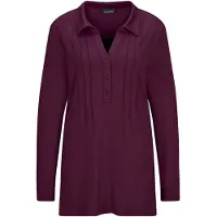 Goldner Langarmshirt "Kurzgröße Halbarm Blusenshirt mit Hemdkragen" Biesen