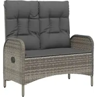 vidaXL 4-tlg. Garten-Essgruppe mit Kissen Grau Poly Rattan