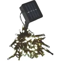 Linder Exclusiv GmbH LED Solar Lichterkette - 50 warmweiße LED - Blinkfunktion - grünes Kabel - für Außen - L: 5m