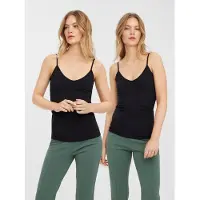 Vero Moda Spaghettitop "VMMAXI MY SOFT V SINGLET 2PACK" 2er-Pack, 2 Baumwollmischung, slim fit