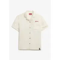 Superdry für Herren. M4010938A Merchant Suika Hemd off-white (XXL), Weiß, Lässig, Baumwolle, Kurzarm