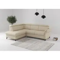 Sit&More Ecksofa SIT & MORE "Glendale, L-Form", beige (sand), B:247cm H:84cm T:193cm, 100% Polyester, Sofas, Ecksofa, inkl. Kopfteilverstellung, wahlweise mit Vorziehsitz und Bettkasten