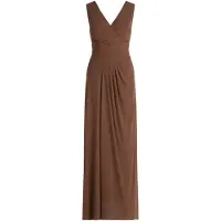 Vera Mont Abendkleid "Abendkleid mit V-Ausschnitt", Damen, Gr. 46, EURO, braun (braun diamond), Obermaterial: 92% Polyamid PA. 8% Elasthan EL., Kleider Abendkleid