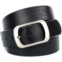 Anthoni Crown Ledergürtel , Herren, Gr. 85, schwarz, Leder, unifarben, Gürtel Ledergürtel, mit Oberflächennarbung