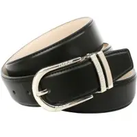 Anthoni Crown Ledergürtel , Damen, Gr. 85, schwarz, Leder, unifarben, Gürtel Ledergürtel, mit dekorativer Metallschlaufe, Glattleder