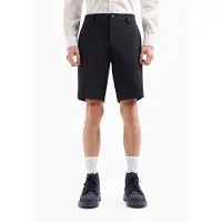 Armani Exchange für Herren. 8NZS49ZNYZZ1583 Marineblaue Shorts aus einfachem Gewebe (28), Lässig, Polyamid