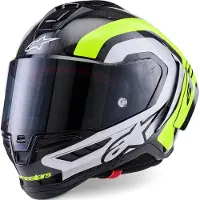 Alpinestars Supertech R10 Arius Carbon Helm, schwarz/weiß/neon-gelb, S (55/56)