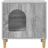 vidaXL Katzenhaus Sonoma-Grau 51 x 30 x 52 cm Holzwerkstoff