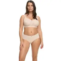 Susa Bügelloser BH "Lagos", Damen, Gr. 105, Cup E, beige (sand), Obermaterial: 64% Polyamid, 22% Baumwolle, 14% Elasthan, BHs Bügelloser BH, Spitze, genähte Cups, elastisch, breite Träger