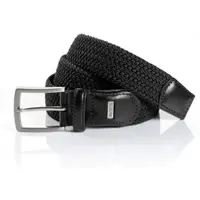 MONTI Flechtgürtel "HAMBURG", Herren, Gr. 85, schwarz (schwarz uni), Materialmix, Flechtoptik, Gürtel Flechtgürtel, 3,5 cm breit, Elastischer Flechtgürtel, Casual-Business-Sportiv