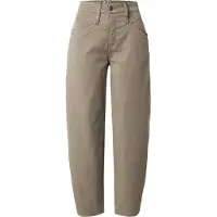 MAC Stoffhose "BORA 2.3 zip", Damen, Gr. 42, N-Gr, beige (mat grün antique), Web, Obermaterial: 96% Baumwolle, 4% Elasthan, unifarben, normal lang, Hosen Stoffhose, mit Stretch