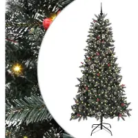 vidaXL Künstlicher Weihnachtsbaum Grün 240 cm PVC, Plastik und Stahl