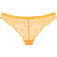 LASCANA String , Damen, Gr. 40/42, gelb, Spitze, Obermaterial: 90% Polyamid, 10% Elasthan, unifarben, Unterhosen String, aus floraler Spitze, elastisches Material, unifarbenes Design