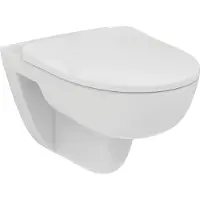 Ideal standard i.life A WC-Set, Wandtiefspül-WC mit Absenkautomatik, Rundes Design, Alpin Weiß