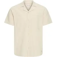 !Solid Kurzarmhemd SOLID "Kurzarmhemd SDNeel", Herren, Gr. L, N-Gr, beige (oatmeal), Obermaterial: 100% Baumwolle CO., Hemden Kurzarmhemd