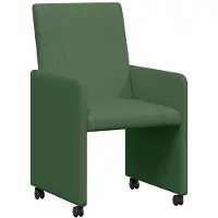 vidaXL Esszimmerstühle mit Rollen 2 stk. Cordstoff Grau-Grün