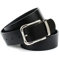 Anthoni Crown Ledergürtel , Damen, Gr. 90, schwarz, Leder, unifarben, Gürtel Ledergürtel, mit silberfarbener Schließe