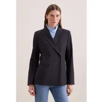 Seidensticker Jackenblazer , Damen, Gr. 42, dunkelblau, 52% Polyester, 43% Schurwolle, 5% Elastan, unifarben, Blazer Jackenblazer
