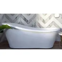 Casa Padrino Luxus Jugendstil Badewanne Weiß 170 x 80 x H. 70,5 cm - Freistehende Retro Antik Badewanne - Badezimmer Möbel