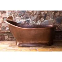 Casa Padrino Luxus Jugendstil Kupfer Badewanne 170 x 84 x H. 81 cm - Freistehende Retro Badewanne - Rustikale Kupfer Badezimmer Möbel