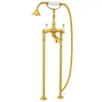 Casa Padrino Jugendstil Wannenbatterie Gold / Weiß H. 105,5 cm - Italy