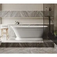 Casa Padrino Freistehende Luxus Art Deco Badewanne Hochglanz Weiß 175 cm