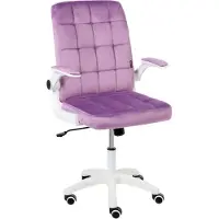 Beliani Bürostuhl Violett aus Samt Drehbar Neigbar Höhenverstellbar mit Verstellbaren Armlehnen Homeoffice Heimbüro Schreibtischstuhl Drehstuhl
