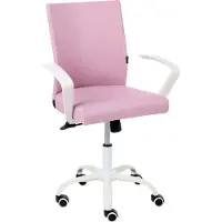 Beliani Bürostuhl Rosa aus Stoff Drehbar Neigbar Höhenverstellbar für Homeoffice Heimbüro Schreibtischstuhl Drehstuhl