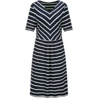 Goldner Sommerkleid "Viskosekleid im Streifen-Look" Ohne Taschen stretchbequemer Viskosejersey