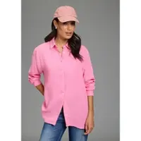 Laura scott Longbluse , Damen, Gr. 38, pink, Web, Obermaterial: 100% Baumwolle, unifarben, Basic, lässig geschnitten, verstellbar, Blusen Longbluse, in Musselin-Qualität
