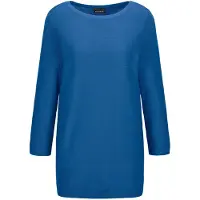 Goldner Rundhalspullover "Eleganter Baumwollpullover, Halbarm" U-Boot-Ausschnitt