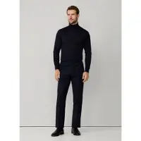 Hackett London für Herren. HM470591 Einfarbige marineblaue Hose (32), Lässig, Party, Wolle, Klassisch