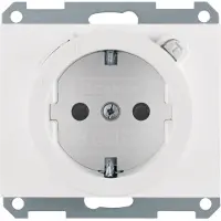 Berker Steckdose SCHUKO mit FI-Schutzschalter u. erh.BS K.1 polarweiss, glänzend