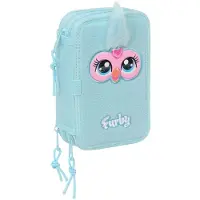 Safta Dreifaches Federmäppchen Furby Blau 12,5 x 19,5 x 5,5 cm 37 Stücke
